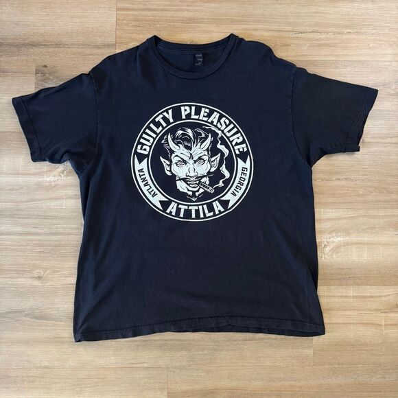 Attila Guilty Pleasure Black Shirt Size XL Atlanta Georgia Alt Metal Edgy Hard - Picture 1 of 4